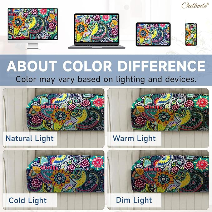 8Pcs Stretch Patio Cushion Cover, Boho Floral Couch & Sofa Slipcovers - Image 6