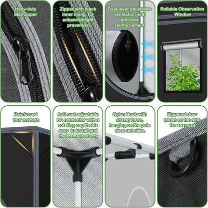 Grow Tent 36"x36"x72" 600D Mylar Hydroponic High Reflective Grow Tents - Image 3