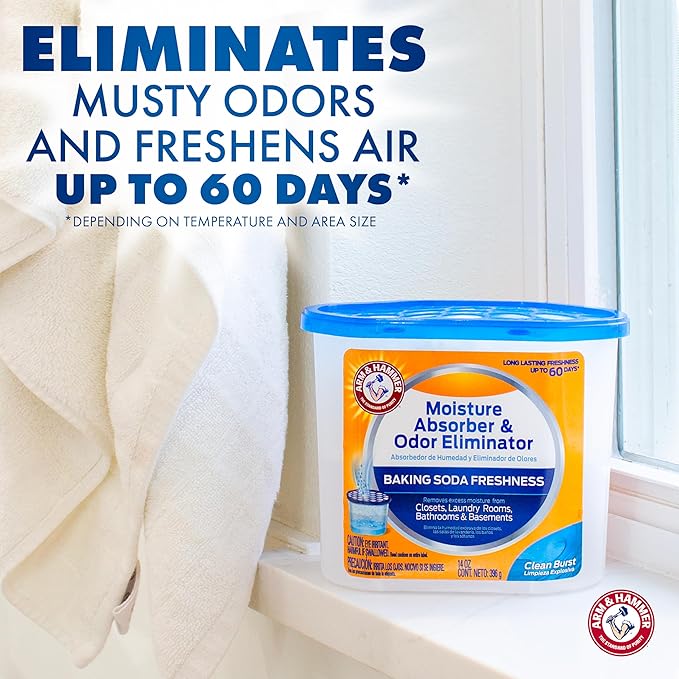 Arm & Hammer Clean Burst Moisture Absorber and Odor Eliminator Tubs, 14 oz. - Image 2