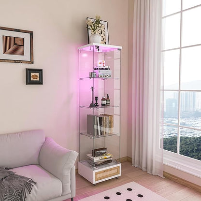 Yoluckea 4-Tier Glass Display Cabinet by Yoluckea