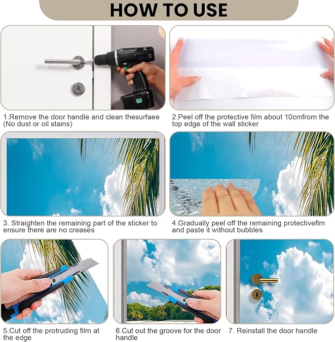 3D Door Decals Stickers Peel Stick Wall Murals Vinyl Wallpaper Self-Adhesive - Image 5