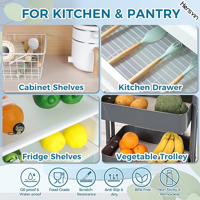 Hersvin Shelf Liners 24 in x 20 ft Drawer Mats Non-Adhesive Cupboard Protector - Image 7