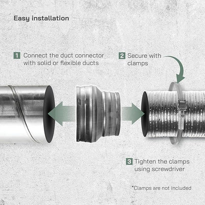 Vent Systems 4" Inch to 3" Inch Duct Reducer – Galvanized Steel HVAC Pipe - Image 3
