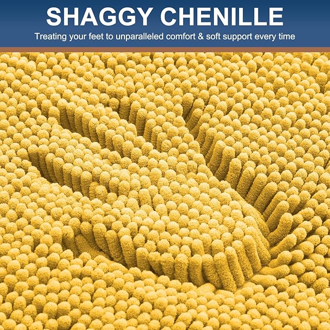 Smiry Luxury Chenille Bathroom Rugs 47x20, Extra Soft and Absorbent Shaggy Bath - Image 3