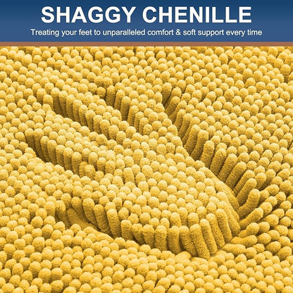 Smiry Luxury Chenille Bathroom Rugs 34x21, Extra Soft and Absorbent Shaggy Bath - Image 3
