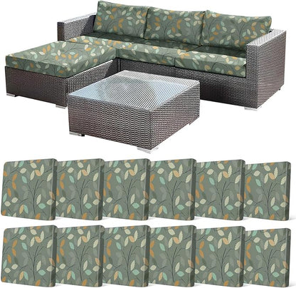 12Pcs Stretch Patio Cushion Cover by CALBODE