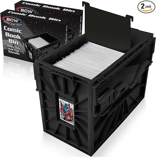BCW Short Comic Book Bin | Holds 150 Comics | Stackable Plastic Storage | by BCW