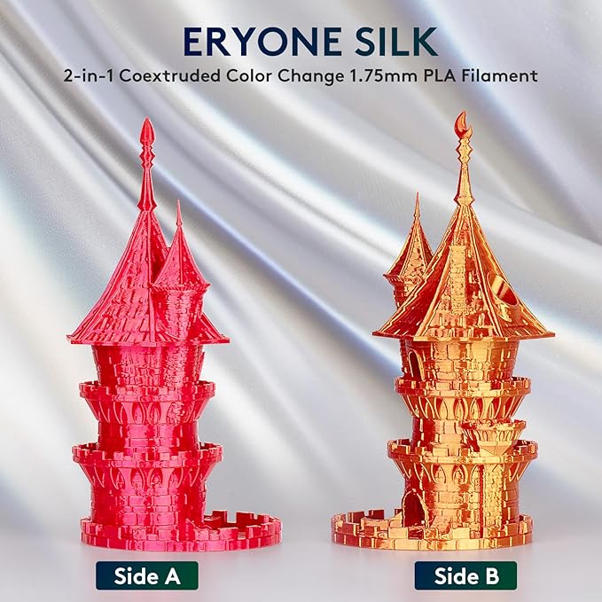 ERYONE Silk Dual Color PLA Filament 3D Printer 1.75mm +/- 0.03mm, Bicolor - Image 3