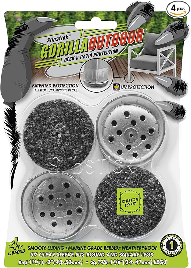 Slipstick GorillaOutdoor Berber Furniture Feet Pads by Slipstick