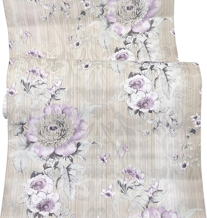 Yifely Vintage Purple Peony Self-Adhesive Kitchen Shelf Drawer Liner Moisture - Image 9