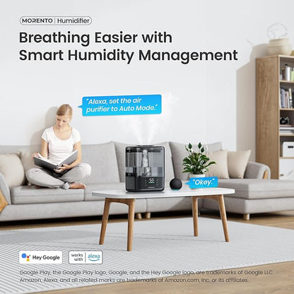 Smart Humidifiers for Bedroom Large Room Home, 6L Cool Mist Top Fill Humidifier - Image 3