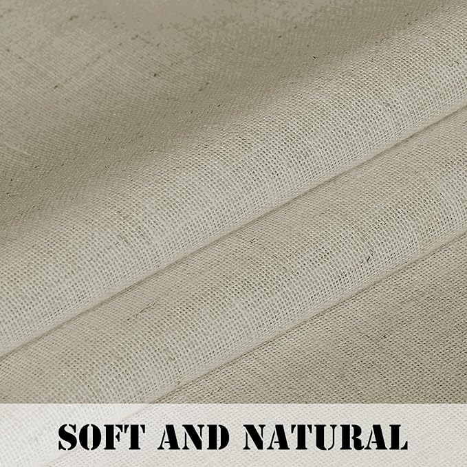 H.VERSAILTEX Linen Curtains Elegant Natural Linen Semi Sheer Curtains Energy - Image 4