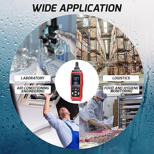 Humidity and Temperature Meter Data Logger Digital Psychrometer HVAC, Wet Bulb - Image 7