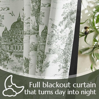 jinchan 95% Blackout Toile Curtains - Image 5