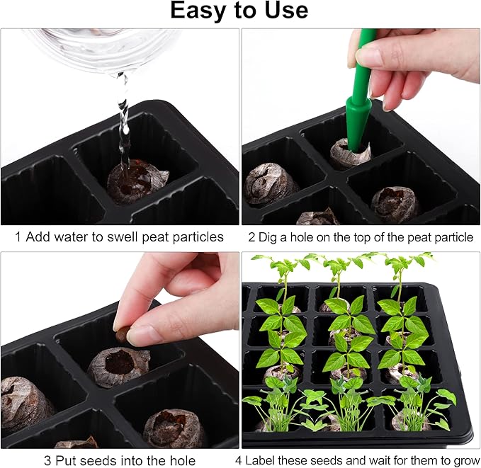 4 Pack 24-Cells Seed Starter Tray Kit Germination Tray - Image 4