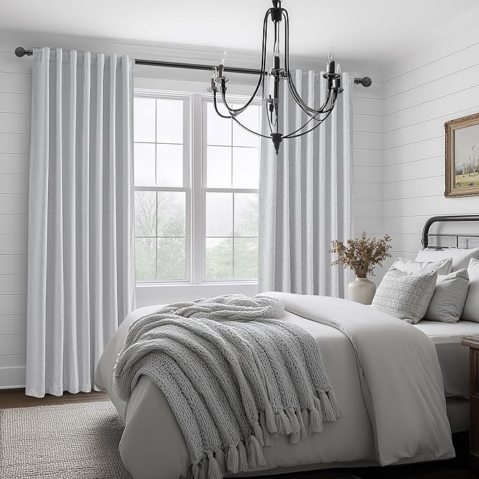 Light Grey Blackout Curtains 86 Inch Length 2 Panels Set - Image 5