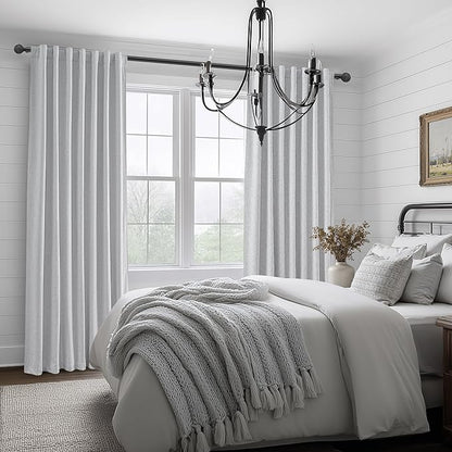 Light Grey Blackout Curtains 86 Inch Length 2 Panels Set - Image 5