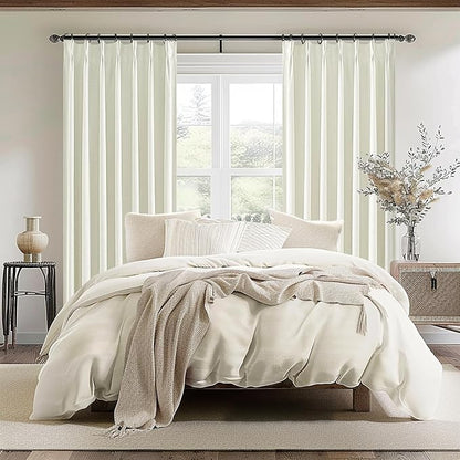 Ivory White Pinch Pleated Complete Blackout Curtains & Drapes 84 Inch Length 2 - Image 4