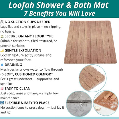 Enkosi Loofah Non-Slip Shower Mat - Image 4