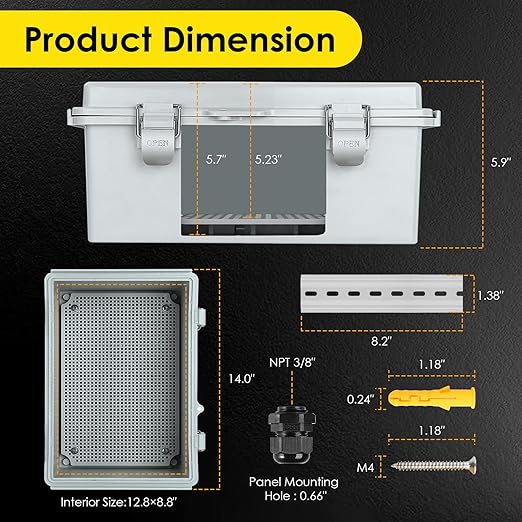 Waterproof Electrical Junction Box, IP67 Plastic Weatherproof Electrical - Image 3