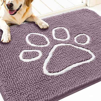 OLANLY Dog Door Mat for Muddy Paws 30x20, Paw Print Design, Absorbs Moisture by OLANLY