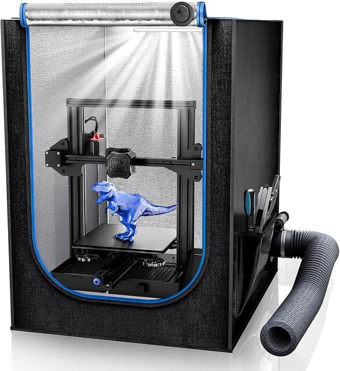 3D Printer Enclosure with Ventilation Kit, LED Light, Thermo-Hygrometer by YOOPAI