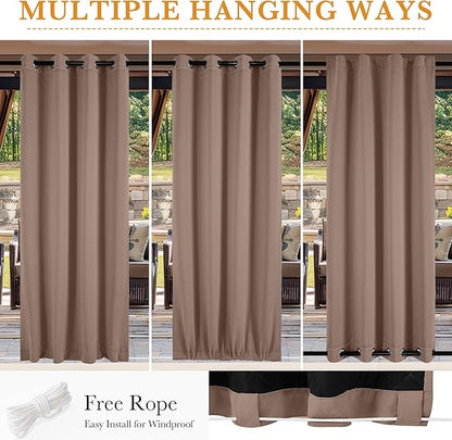 RYB HOME Outdoor/Indoor Thermal Insulated Fade-Resistant Blackout Curtains 96 - Image 6