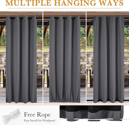 RYB HOME Outdoor/Indoor Thermal Insulated Fade-Resistant Blackout Curtains - Image 6