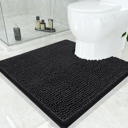 Smiry Luxury Chenille Toilet Rugs U-Shaped 24x24, Soft Absorbent Non-Slip by Smiry