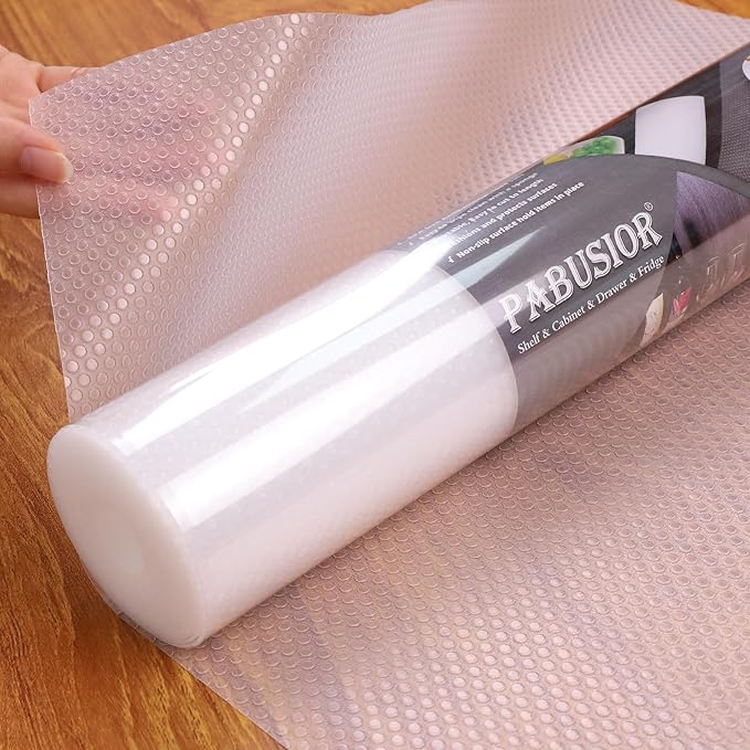 PABUSIOR Clear Kitchen Cabinet Liner: Waterproof Refrigerator Shelf Liner Small by PABUSIOR