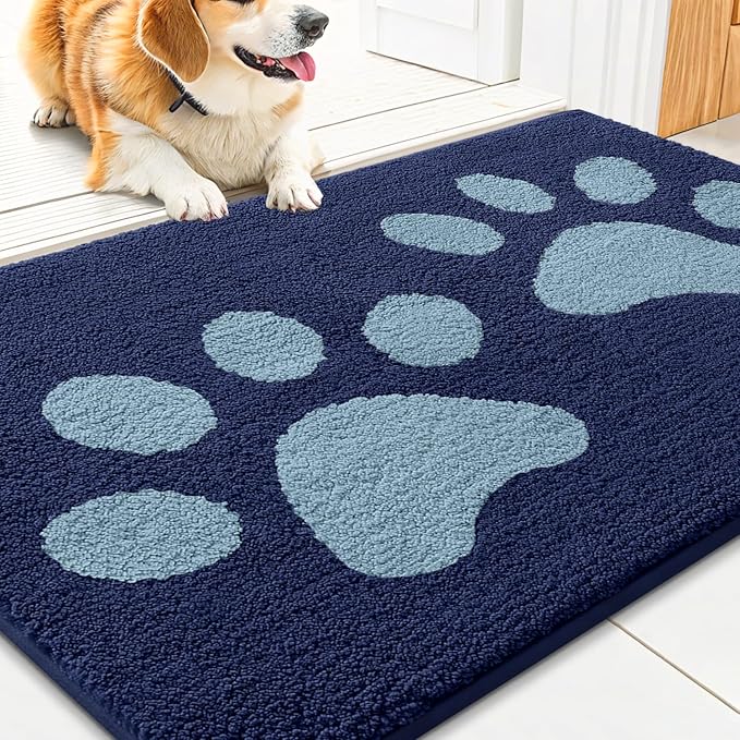 Smiry Dog Door Mat for Muddy Paws, Absorbs Moisture and Dirt, Low-Profile by Smiry