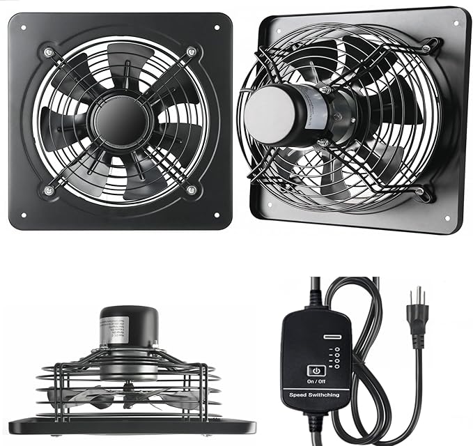 12 Inch Wall Window Exhaust Fan Wall Mounted Ventilation 720 CFM Basement - Image 4