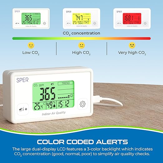 Sper Scientific Digital Indoor Air Quality Meter Monitor 800052 w/NDIR CO2 - Image 5