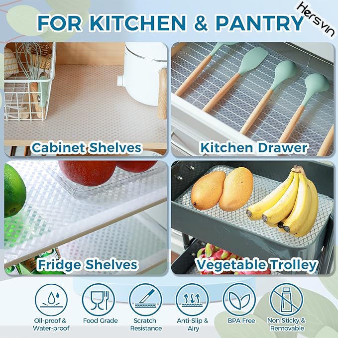 Hersvin Shelf Liners 22 in x 20 ft EVA Drawer Mats, Non-Adhesive Cupboard - Image 7