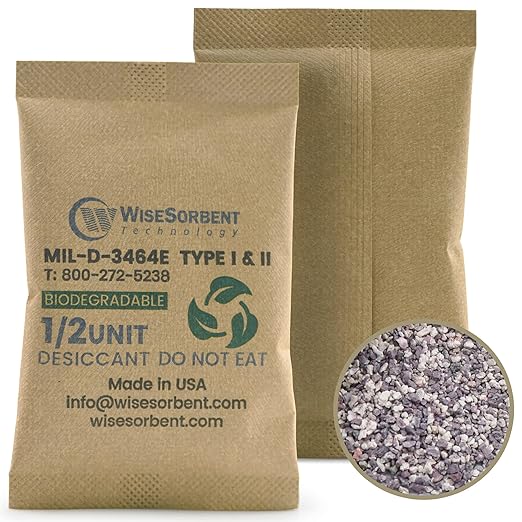 Kraft Clay Desiccants Packs for Safe, 17 Gram 200 Pack Dehumidifier for Gun Safe by Wisesorb