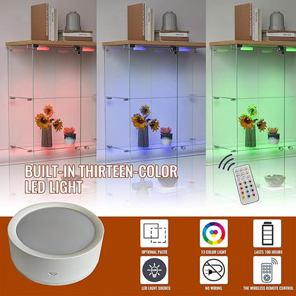 Yoluckea 4 Tier Glass Display Cabinet - Image 3