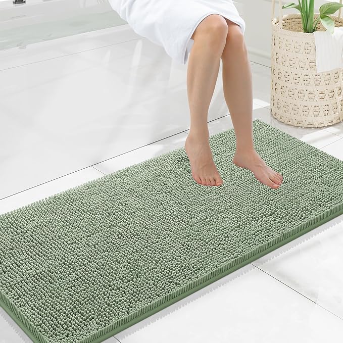 Smiry Luxury Chenille Bathroom Rugs 47x20, Extra Soft and Absorbent Shaggy Bath by Smiry