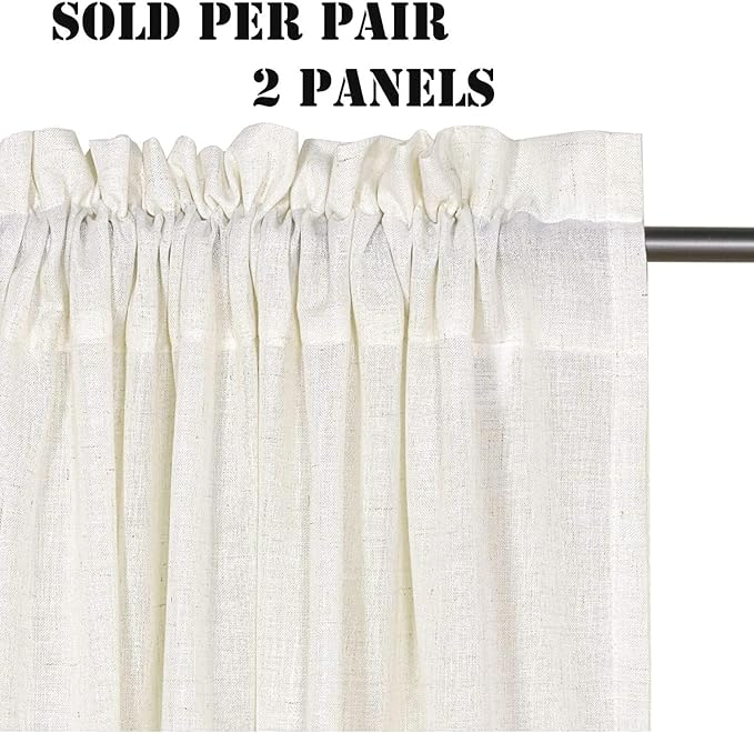 H.VERSAILTEX Natural Linen Curtains 108 Inches Long - Image 2