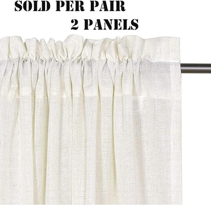 H.VERSAILTEX Natural Linen Curtains 108 Inches Long - Image 2