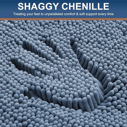 Smiry Luxury Chenille Bathroom Rugs 47x20, Extra Soft and Absorbent Shaggy Bath - Image 3