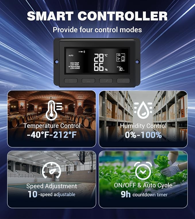 YOZON 12 Inch Attic Fan with Thermostat, Garage Exhaust Fan with Smart - Image 6