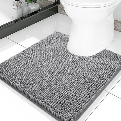 Smiry Luxury Chenille Toilet Rugs U-Shaped 20x20, Soft Absorbent Non-Slip by Smiry