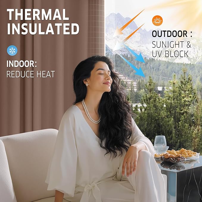 RYB HOME Outdoor Curtains for Patio - Image 3