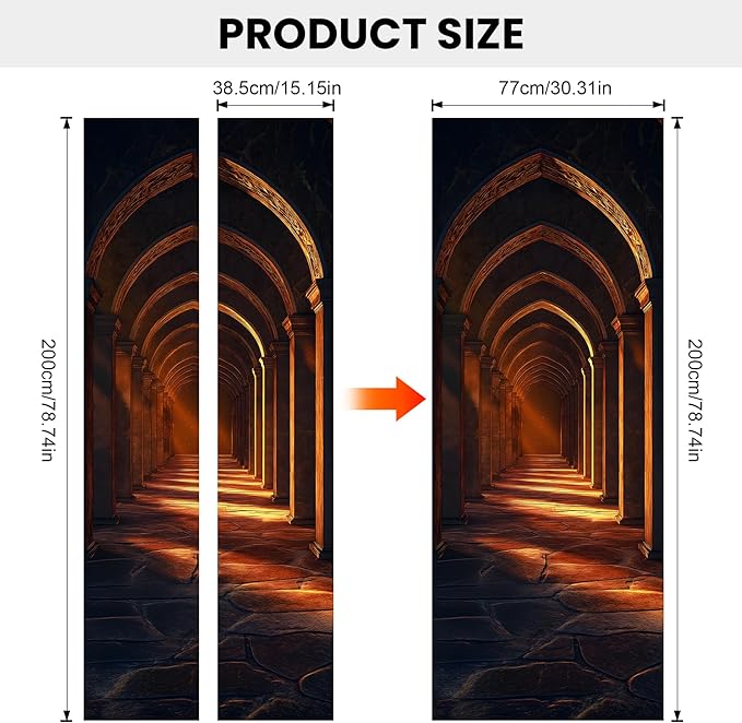 3D Door Decals Stickers, Peel Stick Wall Murals Vinyl Wallpaper Self-Adhesive - Image 3