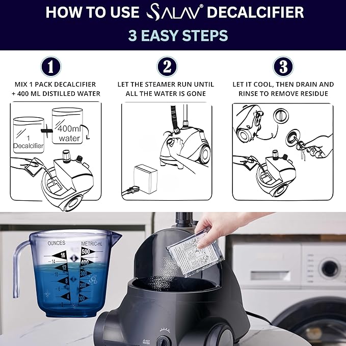 SALAV Garment Steamer Descaling Solution Decalcifier Packets - Image 3