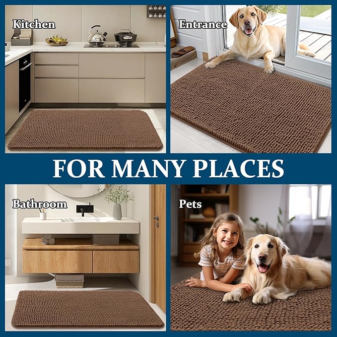 OLANLY Dog Door Mat for Muddy Paws 44x32, Absorbs Moisture and Dirt, Absorbent - Image 8