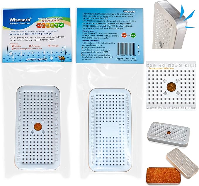 Silica Gel Canister, 40 Gram Silica Gel Desiccant Canister, Reusable Desiccant - Image 4