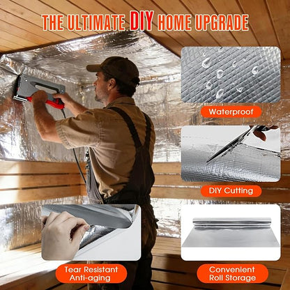 Sauna Foil Vapor Barrier, 250 sqft Aluminum Insulation Roll Heavy-Duty - Image 4