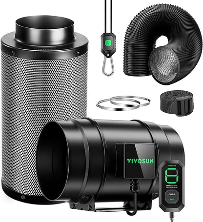 VIVOSUN Smart Air Filtration G8 Kit 8", AeroZesh G8 Inline Duct Fan by VIVOSUN