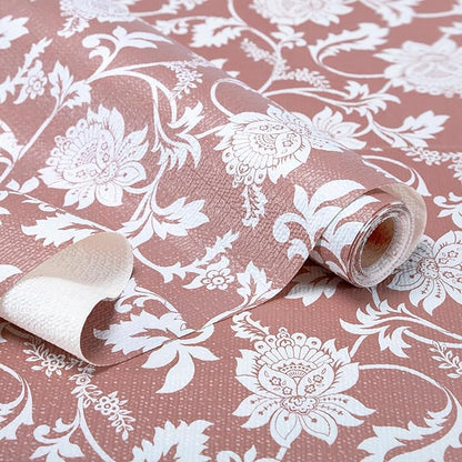 RAY STAR Shelf Liner, Non Adhesive Pink Floral Kitchen Cabinet Liner by RAYSTAR